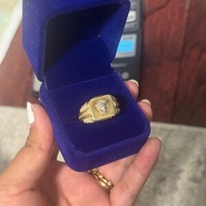 Gold Ring with Diamond Accent 10k